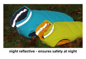 Kış köpek balon ceket floresan sarı su geçirmez yansıtıcı geri dönüşümlü yastıklı sıcak köpek puf ceket soğuk hava için - Product Image 6