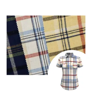 Nuevo diseño 65 poliéster 35 hilo de algodón teñido a rayas algodón escocés tela a cuadros para camisa tartán TELA ESCOCESA