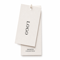 Étiquette suspendue personnalisée de luxe en papier texturé pour vêtements, avec logo et identité de marque, pour la mode et l'habillement