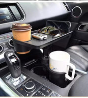 Plateau porte-gobelet de voiture rotatif à 360 degrés avec extension de porte-gobelet 2-en-1 pour collations en voiture