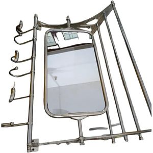 Stainless Steel <b>Wall</b> Mount Coat Rack With <b>Mirror</b> 28 Inch <b>Rectangle</b> Bathroom Clothing Organizer Hook Rack Nickel Finish - Product Image 2