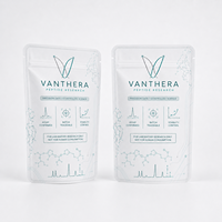 Sachet Doypack Blanc Mat Personnalisé avec Fenêtre Transparente, Qualité Alimentaire, Stratifié, Refermable à Fermeture Éclair, pour Suppléments de Poudre de Peptide