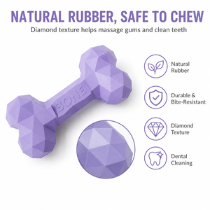 Juguete Masticable de Goma Natural para Perros, Forma de Hueso de Diamante, Sabor a Vainilla, Todos los Tamaños - Product Image 3