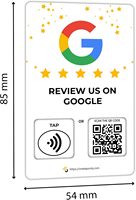 Échantillon Gratuit : Carte NFC RFID personnalisée avec code QR pour avis clients et réseaux sociaux