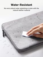 Étui pour ordinateur portable UGREEN 13,3 pouces en cuir suédé PU, housse rembourrée douce avec fermeture éclair, résistante à l'eau, sac de protection pour Macbook iPad