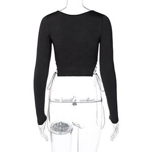 <span class=keywords><strong>Camicia</strong></span> da donna con colletto quadrato e Modulare fasciante Top Crop Top a manica lunga camicetta <span class=keywords><strong>bianca</strong></span> da donna camicetta <span class=keywords><strong>Sexy</strong></span> da donna - Product Image 4