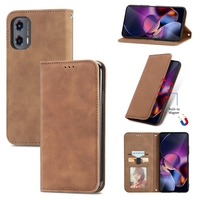 Dompet kulit Retro casing ponsel untuk Moto Stylus 5g/G Play 2024 dudukan penutup lipat PU, untuk Moto G04/G04S/G24 casing kartu kredit