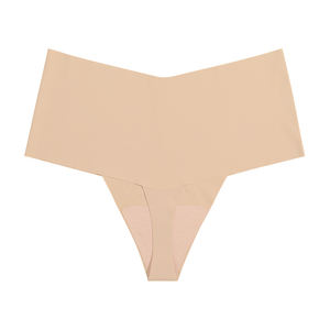Tanga sin Costuras de Tiro Medio Estilo Europeo Americano, Sexy, de Seda Helada, Transpirable, Antibacteriana, de Secado Rápido, Bragas Tejidas para Mujer con Logotipo - Product Image 3