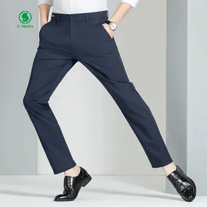 Pantalons d'affaires personnalisés haut de gamme pour hommes pantalons de golf pantalons pour hommes sans repassage à jambe droite