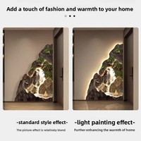 Décoration murale de couloir d'entrée de style classique, peinture au pistolet avec éclairage LED, en carton, pour un aménagement paysager moderne et luxueux