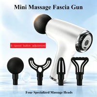 Pistolet de massage portatif mini 6 vitesses 4 têtes de massage pour soulagement musculaire profond rechargeable électrique pour le corps et le cou Fitness