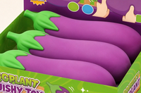 Jouet anti-stress réaliste en forme d'aubergine géante de 25 cm, en TPR souple