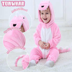 TONWHAR Combinaison <span class=keywords><strong>dinosaure</strong></span> en gros pour enfant, pyjama animal avec fermeture éclair, barboteuse pour bébés garçons et filles - Product Image 3