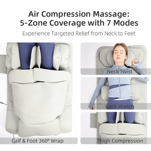 Matelas de <span class=keywords><strong>massage</strong></span> à compression d'air OEM, chauffage intégral, musique Bluetooth, étirement 3D, yoga thaïlandais, thérapie physique, utilisation à domicile - Product Image 2