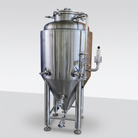 Fermenteur conique 1BBL avec cuve sous pression et pierre de carbonatation, cuve de fermentation de bière à double enveloppe isolée pour brasserie