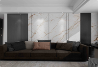 Panneau mural en WPC imitation marbre, grain de cristal de carbone, finition haute brillance/effet peau, couleur et taille personnalisables