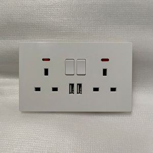 Minimalist White Wall <b>Switch</b> 1-Way <b>Touch</b> Control IP20 PC Material 1A 240V Wi-Fi Enabled Smart Life App 2 USB a Ports - Product Image 5