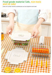 Recipiente Redondo de Vidrio para Alimentos con Sellado al Vacío, Tapa Gruesa de PP, Disco de Memoria de Tiempo y Compatibilidad Universal con Bomba de Vacío - Product Image 4