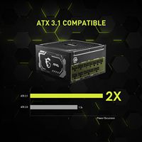 UNTUK MSI MAG A1000GL PCIE 5 catu daya Gaming Modular penuh ATX 3.1/5.1 siap 80 Plus stok Desktop kompak bersertifikat emas