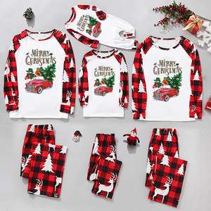 Pijama De Natal Personalizado Branco E Vermelho Xadrez Xmas Pijama De Natal Pjs Set Família Combinando Pijama De Natal Família - Product Image 1