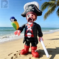 Mascotte gonflable géante personnalisée de 3 m, capitaine pirate de dessin animé avec perroquet, pour événements publicitaires de parcs à thème d'Halloween