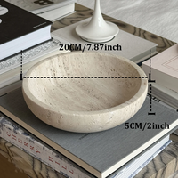 Bol en marbre travertin beige SAIDKOCC D15 ou 20 cm, 7,87 pouces, bol rond en pierre, décoration d'intérieur, plateau à fruits, à noix, à bijoux