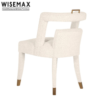 WISEMAX FURNITURE Chaise en tissu laine d'agneau de style nordique, mobilier de salon, canapés, chaise d'appoint, chaises de salle à manger à dossier haut