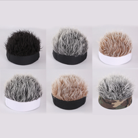 Bonnet Hip Hop pour homme et femme avec cheveux à pointes Perruque courte rétro drôle Casquette ajustable Streetwear