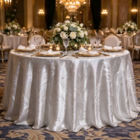 Nappe ronde jacquard haut de gamme à motif feuille de palmier scintillante, nappe de luxe pour hôtel, banquet, mariage, décoration de fête, vente en gros