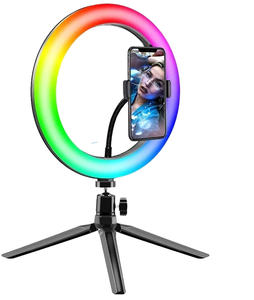 Mj26 Xách Tay 10-Inch RGB <span class=keywords><strong>LED</strong></span> Vòng Ánh Sáng Thay Đổi Độ Sáng Điền Vào Ánh Sáng Cho Video Nhiếp Ảnh Trang Điểm & Điện Thoại Với Tripod Đứng - Product Image 1
