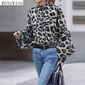 Tongyang Novità Autunno 2024: Camicia Leopardata alla Moda per Donna, Cardigan Sottile e Sexy con Scollo a V - Product Image 3
