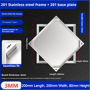 Tapa de alcantarilla invisible de acero inoxidable, cubierta decorativa empotrada para drenaje en exteriores, para calles y patios - Product Image 4
