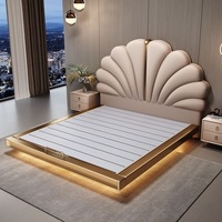 Moderne Möbel Schlafzimmer-Bett-Sets Großgröße italienische Designs Großes Bett Stoff-Bettgestell gepolsterte Betten
