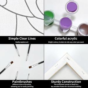 Kit de peinture à l'encre sur toile pour adultes sur le thème de l'amour, jeux de rendez-vous galants, pré-dessiné avec contours pour les couples, sujets de portraits de chaussures - Product Image 3