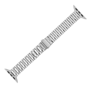 Bracelet de montre en acier inoxydable argenté pour smartwatch, bracelet de remplacement minimaliste, décontracté et professionnel - Product Image 2