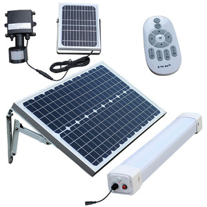 Lámpara <span class=keywords><strong>LED</strong></span> <span class=keywords><strong>Solar</strong></span> Tri-proof para Exteriores, IP65 Impermeable, con Control Remoto, Regulable, Lámpara Tri-proof de 2 Pies y 30W para Garaje, Pasillo, Lámpara de Techo - Product Image 1