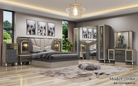 Ensemble de meubles de chambre à coucher modernes, grand lit, suite de chambre complète, structure en bois, ensembles de chambre de luxe