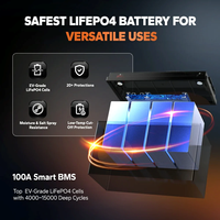 Batterie marine LiFePO4 LiTime 12V 100Ah Groupe 31 à décharge profonde avec Bluetooth 5.0 et BMS 100A pour moteur de pêche à la traîne, camping-car et applications hors réseau