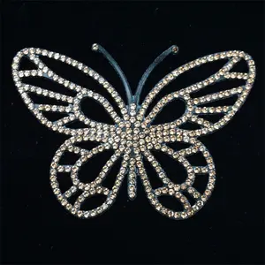 最受欢迎的蝴蝶白色水钻贴花贴片粘贴水钻胶带