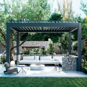 Gazebo d'extérieur, cour, alliage d'aluminium, persiennes, auvent électrique, villa, jardin, véranda, style moderne chinois, pavillon - Product Image 3