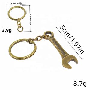 ヴィンテージ真鍮ハンドルペンダントレンチバッグチャームメタルキーホルダー - Product Image 2