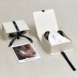 Factory Custom Eco-friendly Paper Ribbon Jewelry Box Earring Packaging Box