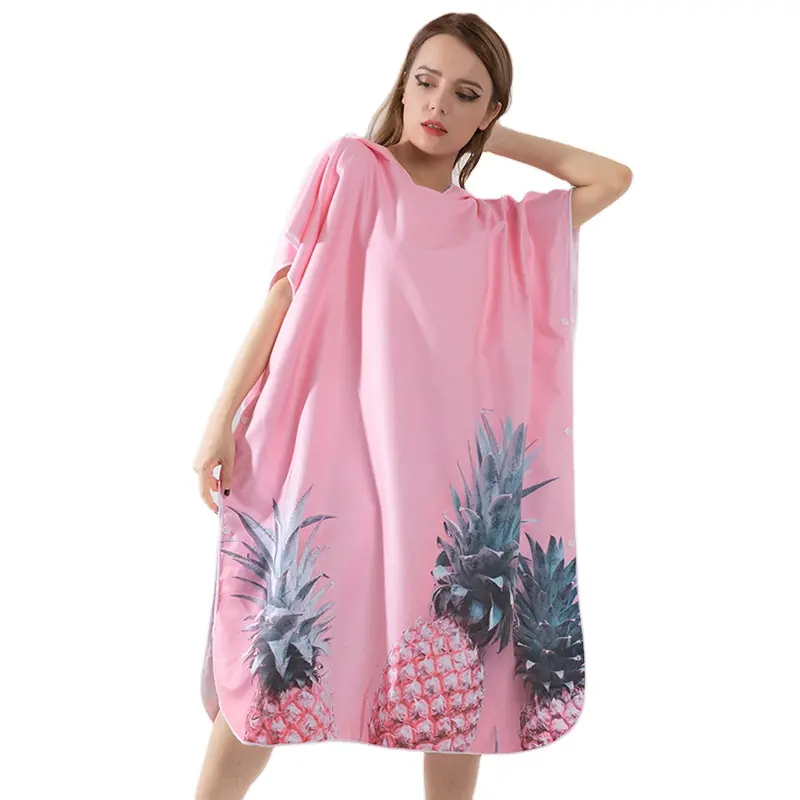 Microfiber Fashion Bath Toweling Poncho Hooded Beach Clothes With Hood Cape
