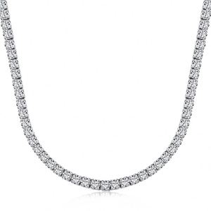 Dylam Sterling <b>Silver</b> 925 Luxury Women Ladies Sparking Blue 2mm 3mm 4mm Cubic Zirconia Tennis Chain Wedding <b>Choker</b> Necklace - Product Image 1