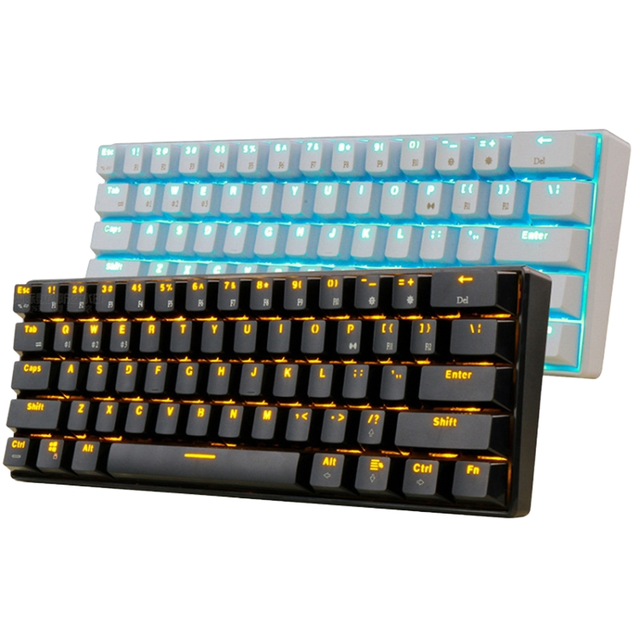 Compact Mini 61-Key V900 Mechanical Keyboard New Cyan Switch Full Key Conflict-Free RGB Backlight USB 3.0 Interface for Desktop