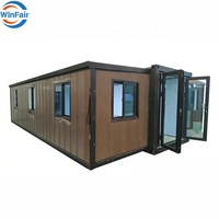 Maisons conteneurs mobiles extensibles de luxe WinFair 40 pieds, préfabriquées avec WC pour logement temporaire / abri
