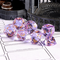 Dés à facettes multiples polyédriques Aurora pour Dungeons and Dragons D&D, 1 pièce, logo personnalisé, pierres précieuses, RPG, D20 D6, dés en verre cristal violet