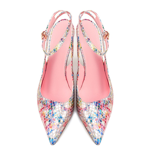 Big Size 45 Women Leopard Print Ankle Buckle Pumps High Wedge Heels Pointy Toe Dress Shoes Office Lady Wedges Colorful <b>Sandals</b> - Product Image 5