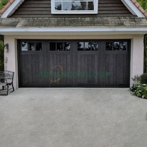 ประตูโรงรถไม้เนื้อแข็งโอ๊คแบบดั้งเดิมอะลูมิเนียมดีไซน์เหนือศรีษะสำเร็จรูปพื้นผิวกันลมสำหรับวิลล่าโรงจอดรถ - Product Image 4