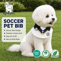 Bavoir pour animaux de compagnie en coton réglable et personnalisable, avec cordon de serrage, design maillot de football, bandana pour chats et petits chiens